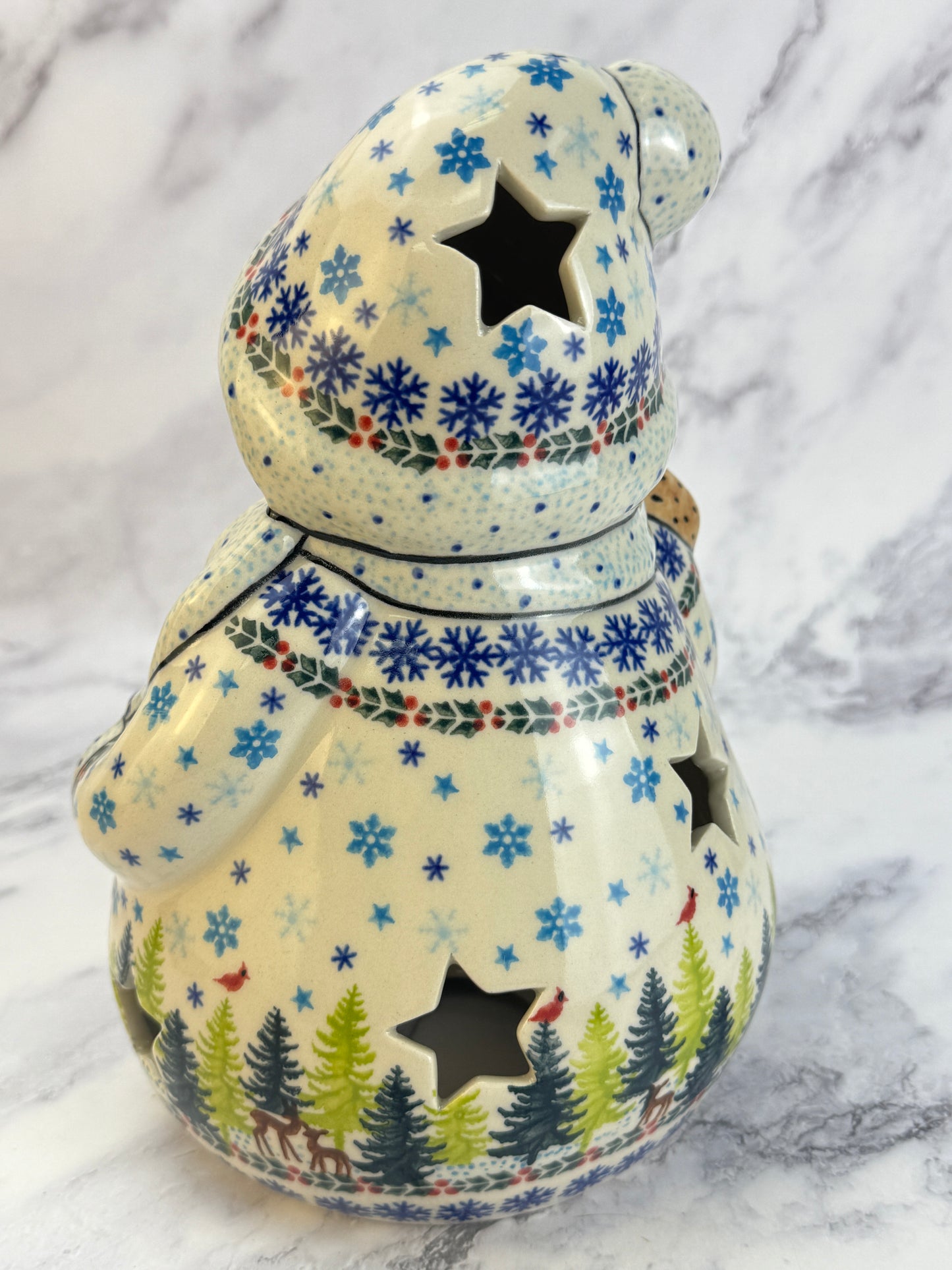 Vena Snowman With Broomstick - Shape V641 - Winter Forest