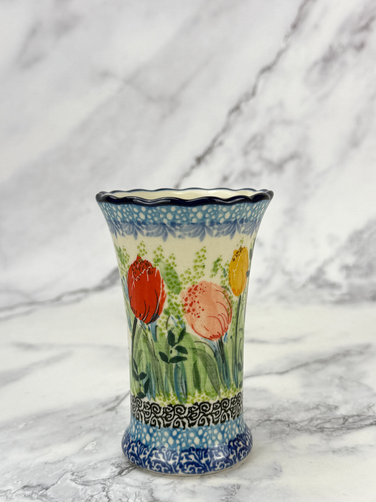 Ruffled Unikat Bud Vase - Shape 127 - Pattern U5314