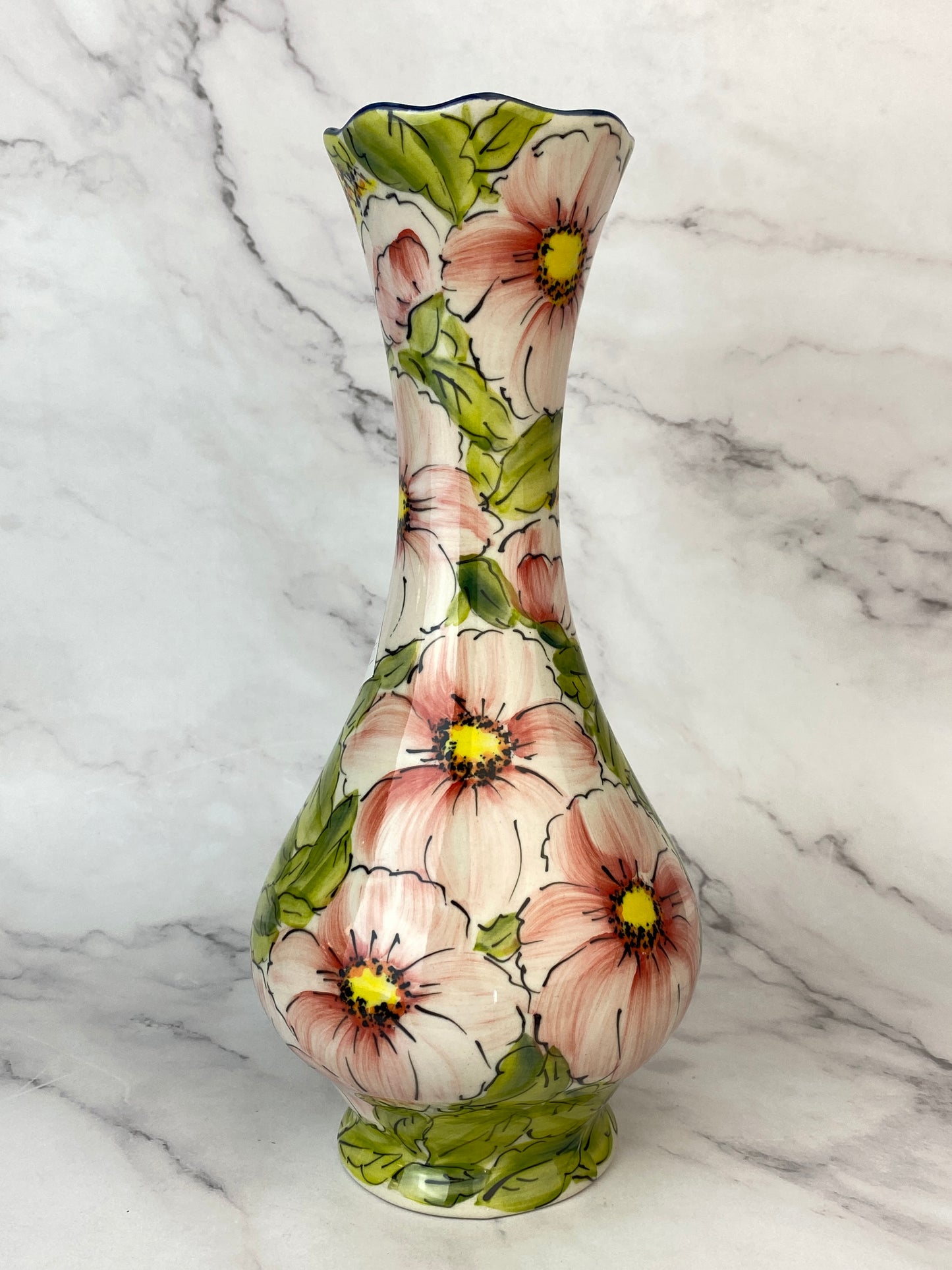 Moja Tall Vase - Pink Flowers