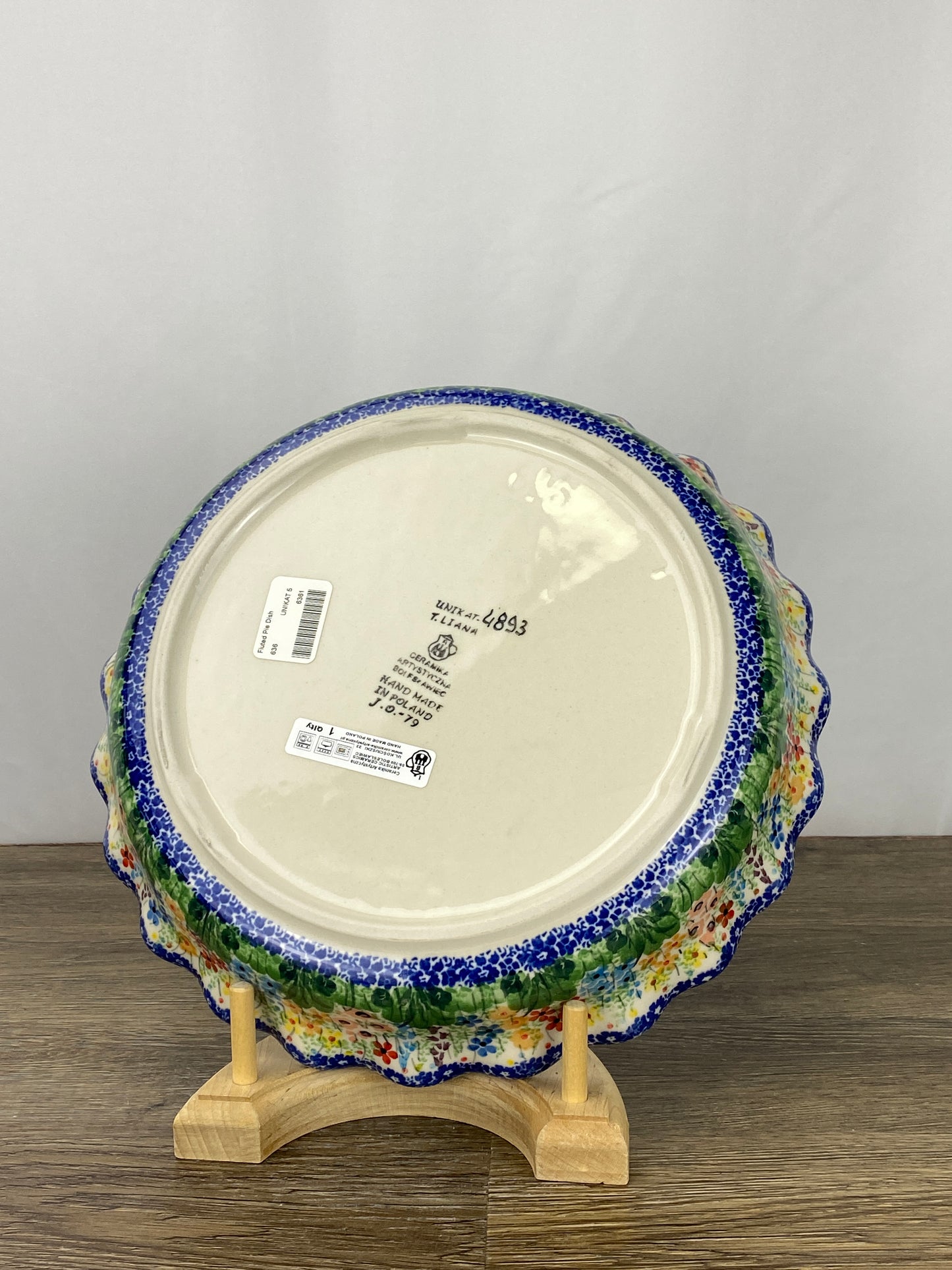 Ruffled Unikat Pie Plate / Round Baker - Shape 636 - Pattern U4893