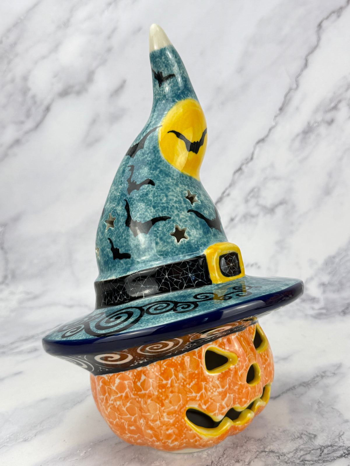Unikat Pumpkin with Witch Hat - Shape H30 -  Pattern - U7914