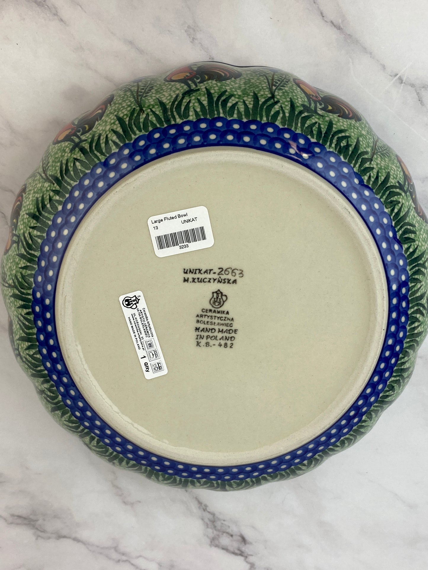 11" Wavy Unikat Serving Bowl - Shape 013 - Pattern U2663