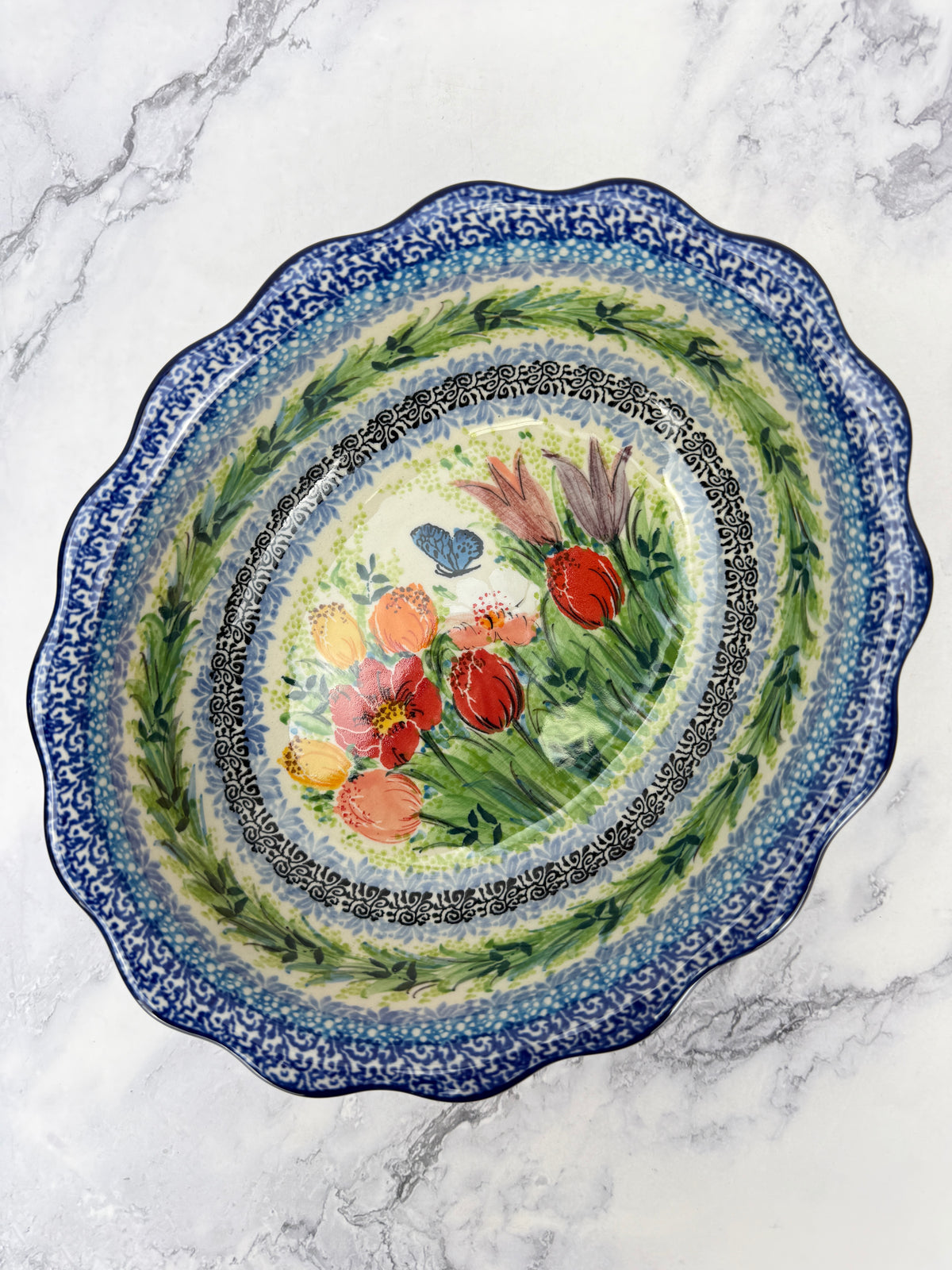 Scalloped Unikat Oval Bowl - Shape D78 - Pattern U5314