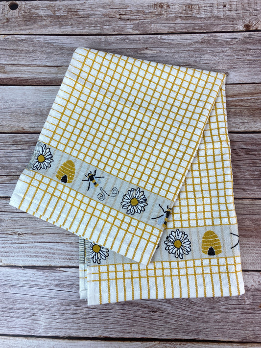 100% Cotton Towel - Bees and Daisies