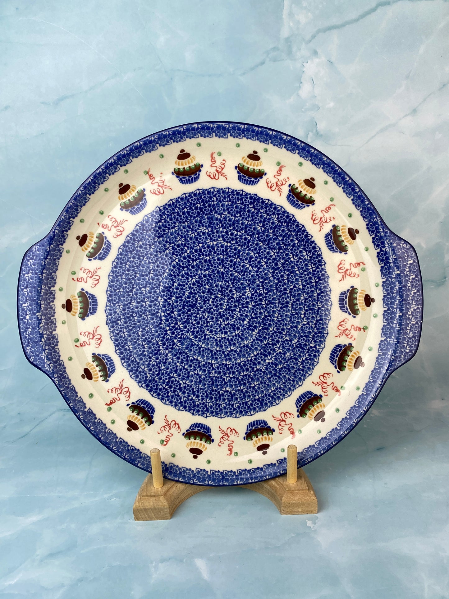 Round Platter With Handles / Pizza Stone - Shape 151 - Pattern 1597