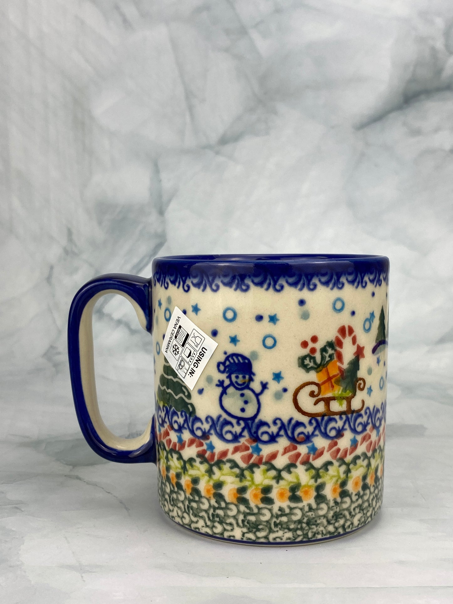 Vena Unikat 12oz Holiday Mug - Shape V055 - Jolly Snowman