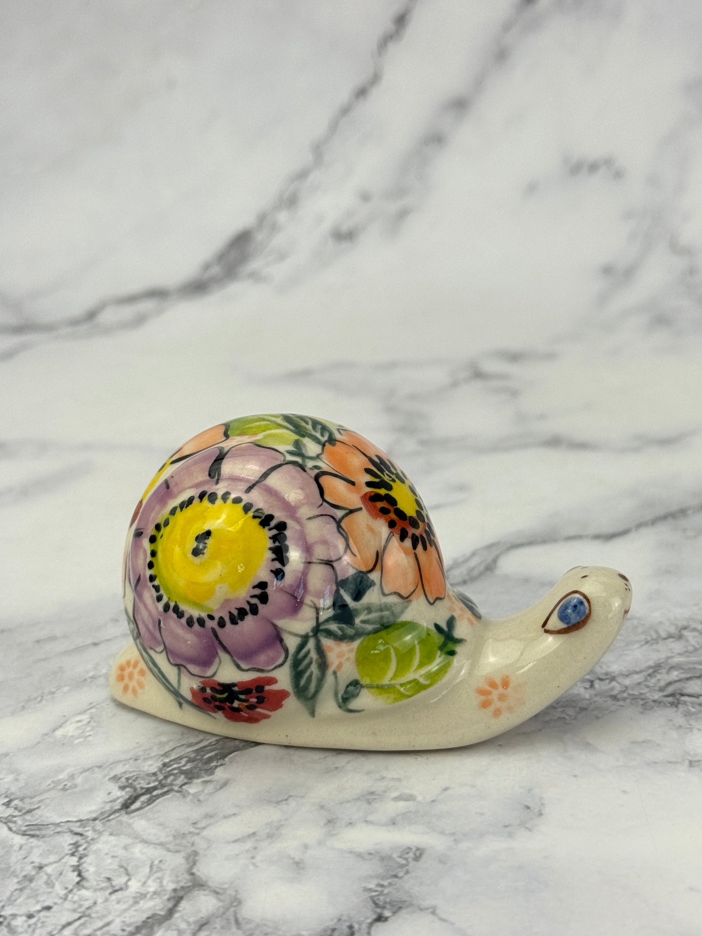 Snail Figurine - Shape V415 - Pattern Sunset Garden