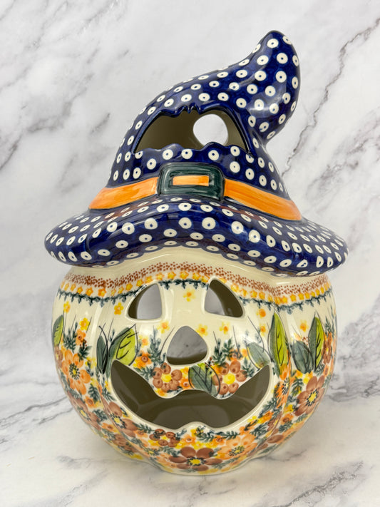Large Unikat Pumpkin with Hat - Pattern A508