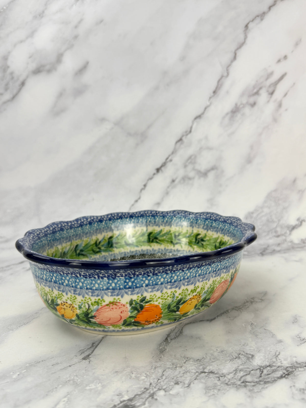 Scalloped Unikat Oval Bowl - Shape D78 - Pattern U5314