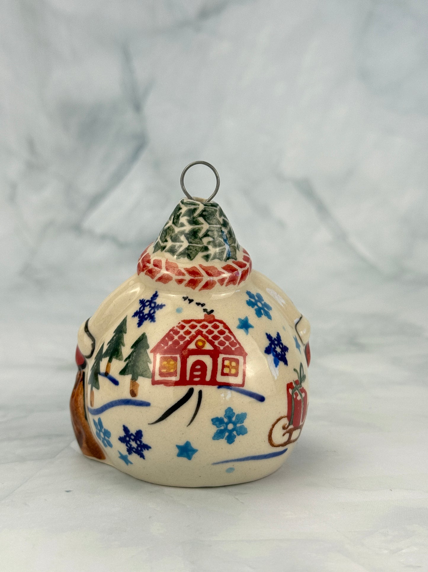Vena Chubby Santa Ornament - Shape V658 - Winter Cottage