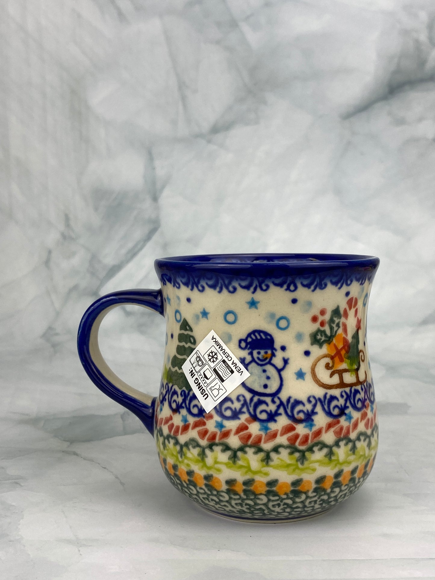 Vena Unikat 8oz Holiday Mug - Shape V053 - Jolly Snowman Pattern UA240