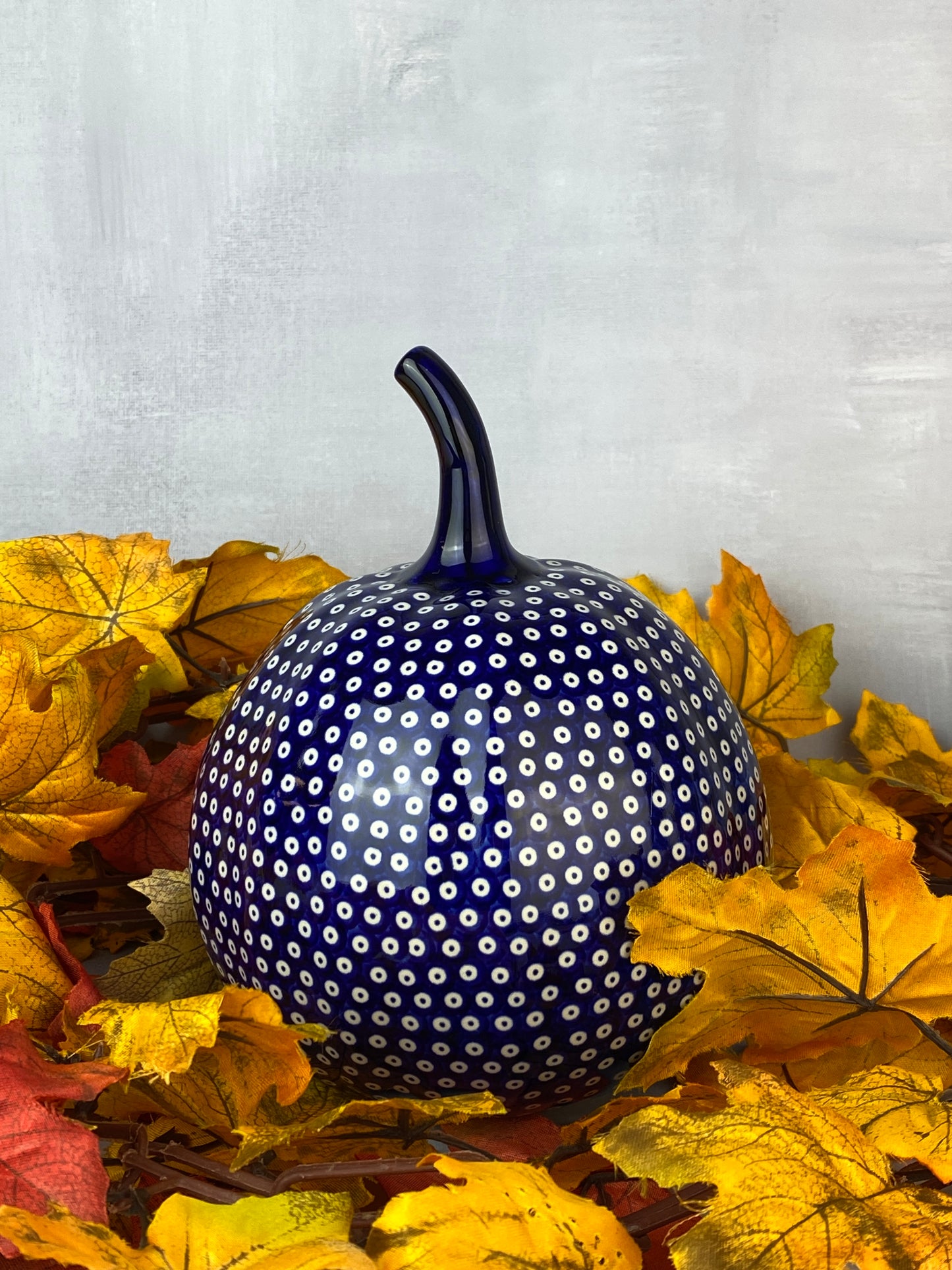 Medium Unikat Pumpkin - Blue Dot