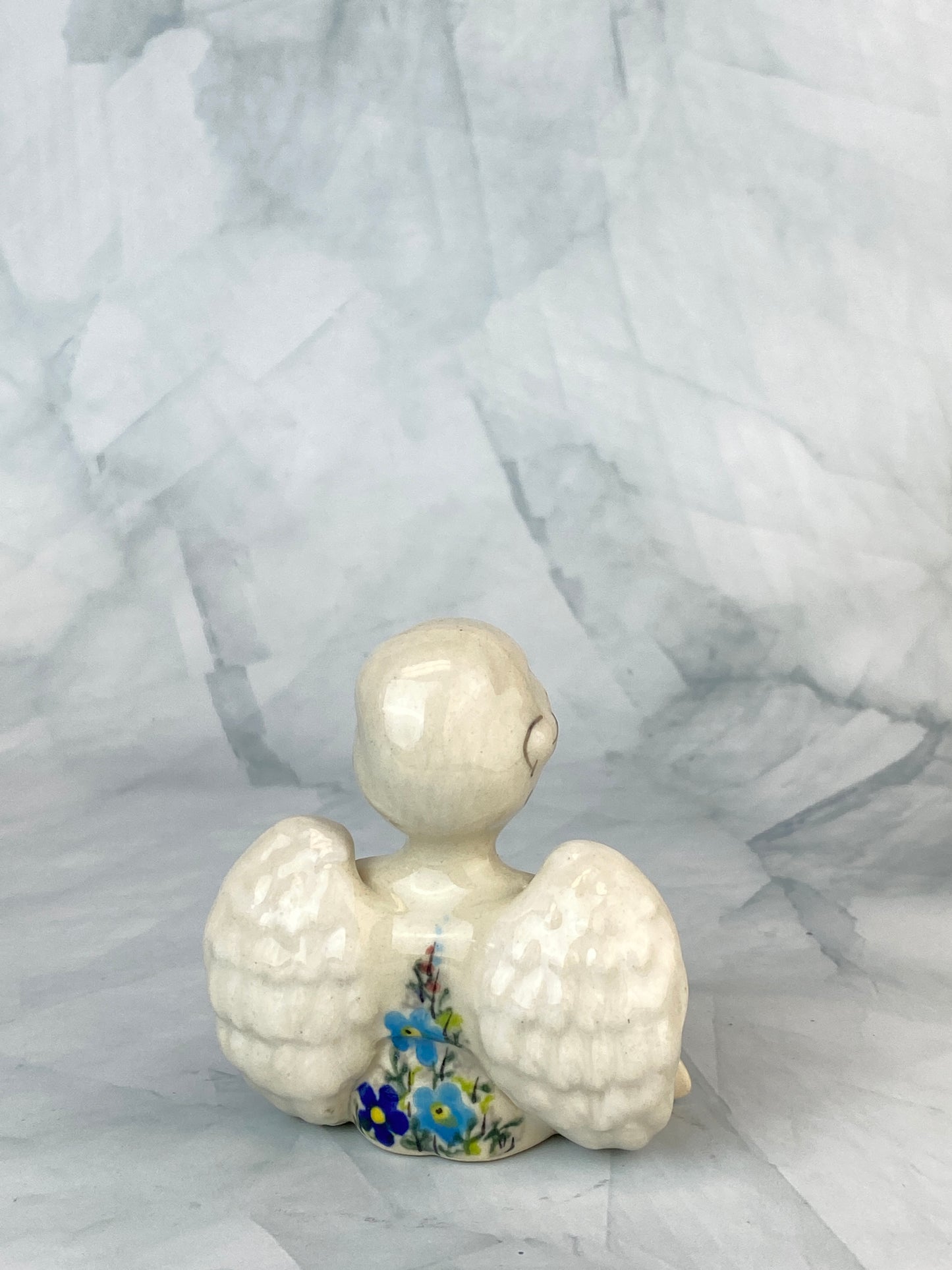 Angel Figurine - Shape V644 - Purple and Blue Flowers