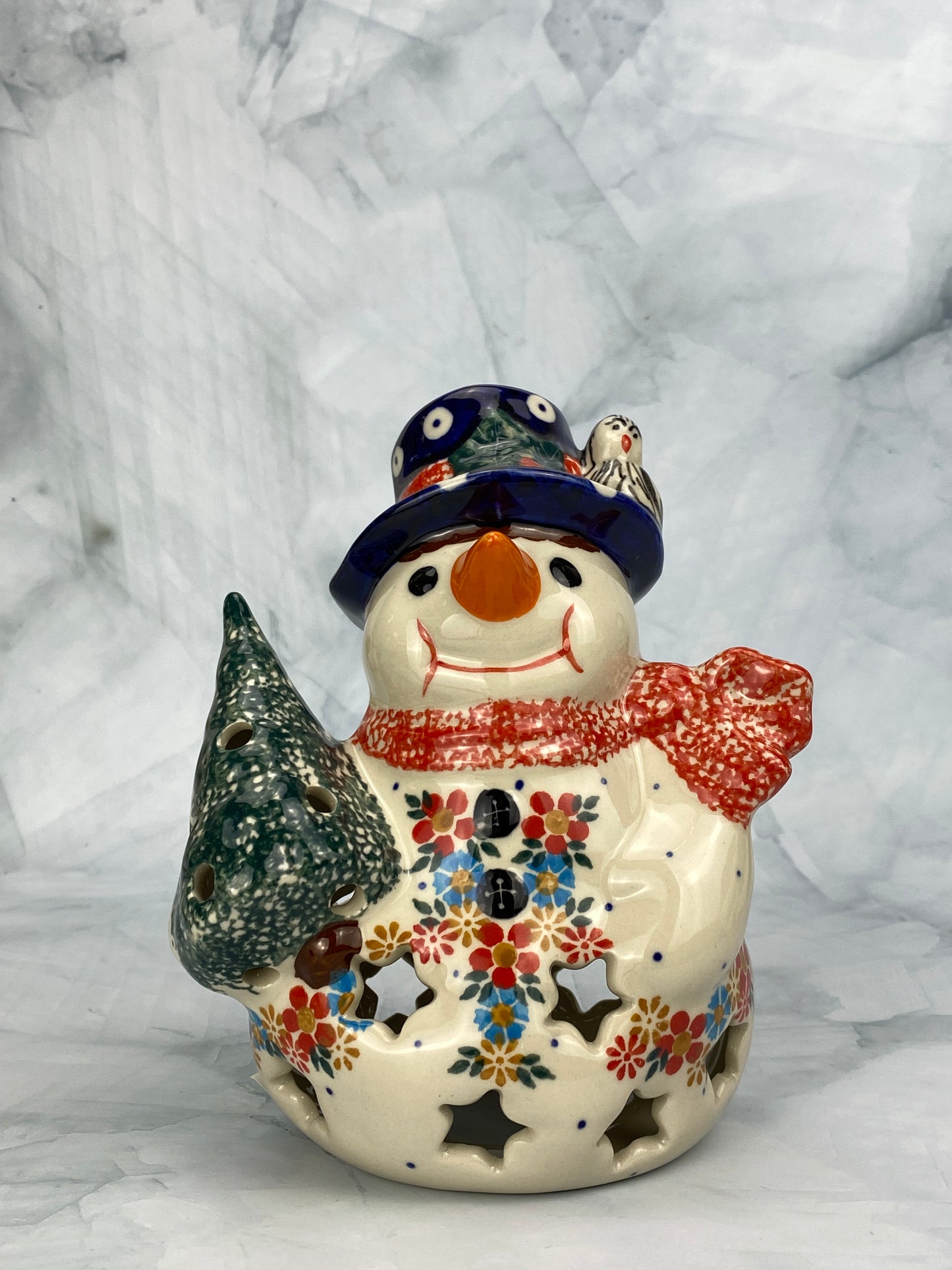 SALE Andy Snowman Votive - Red Scarf