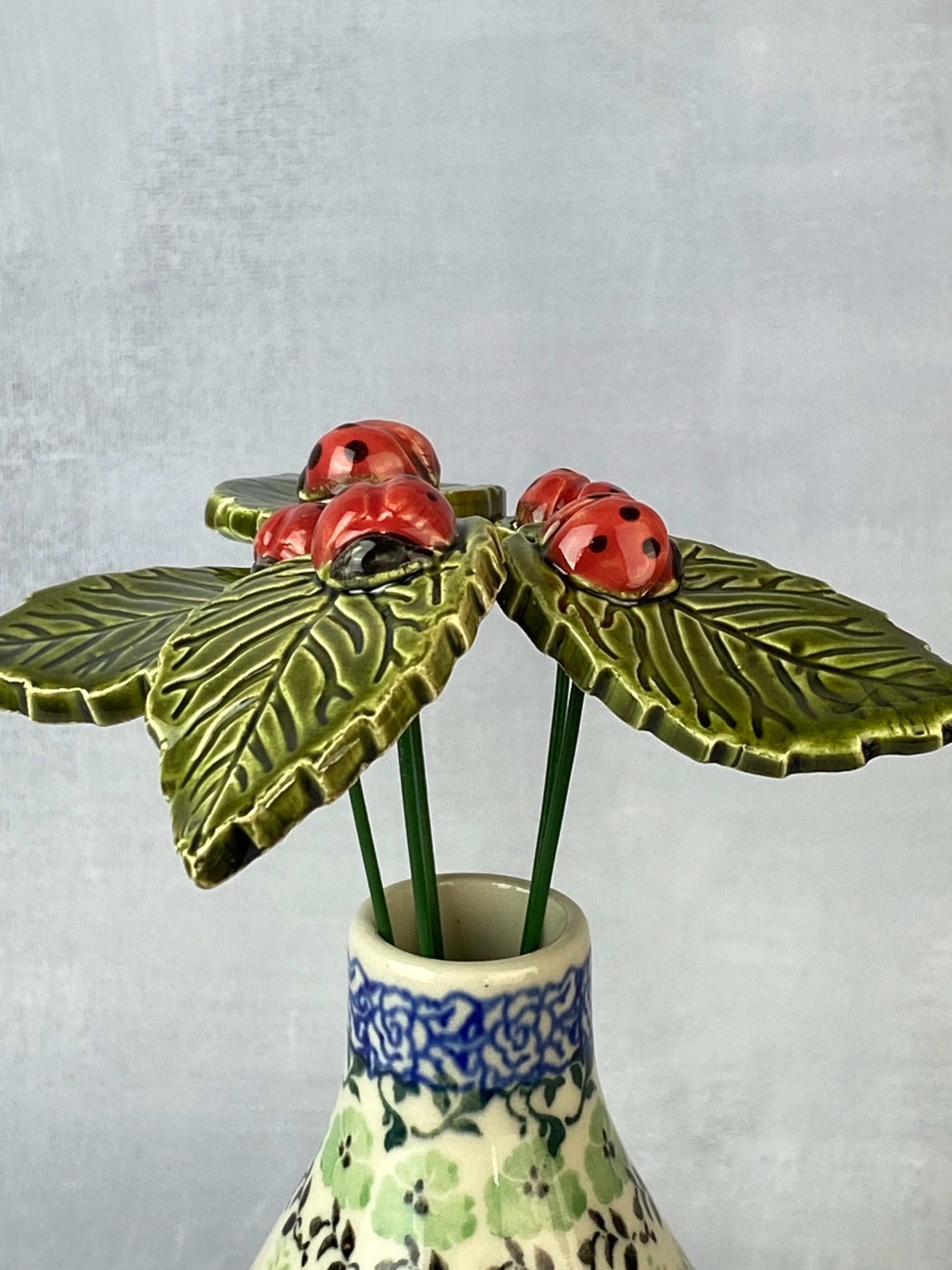 Ceramic Ladybug on a Leaf – Polish Pottery Westlake
