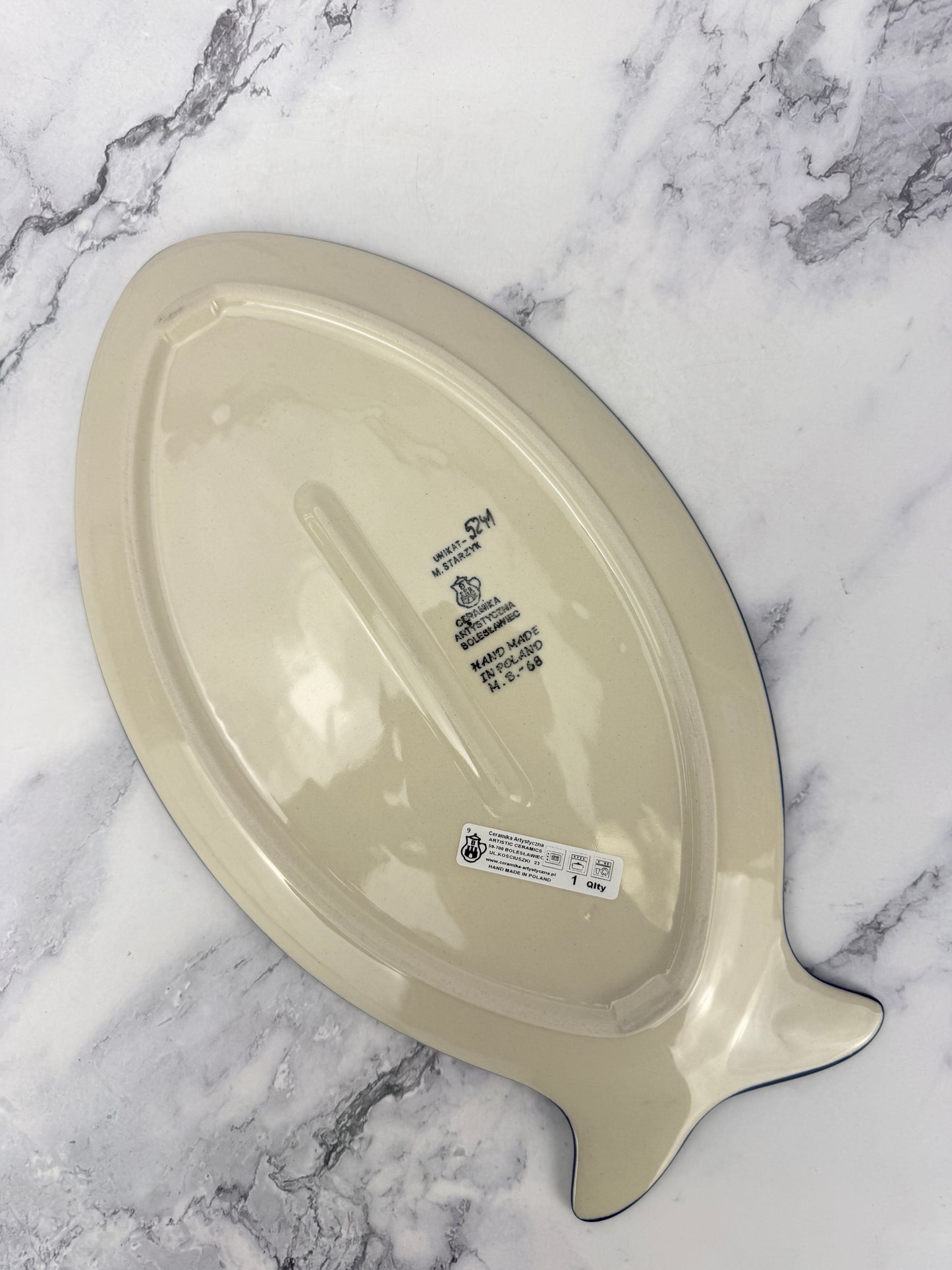 Large Unikat Fish Platter - Shape E18 - Pattern U5241