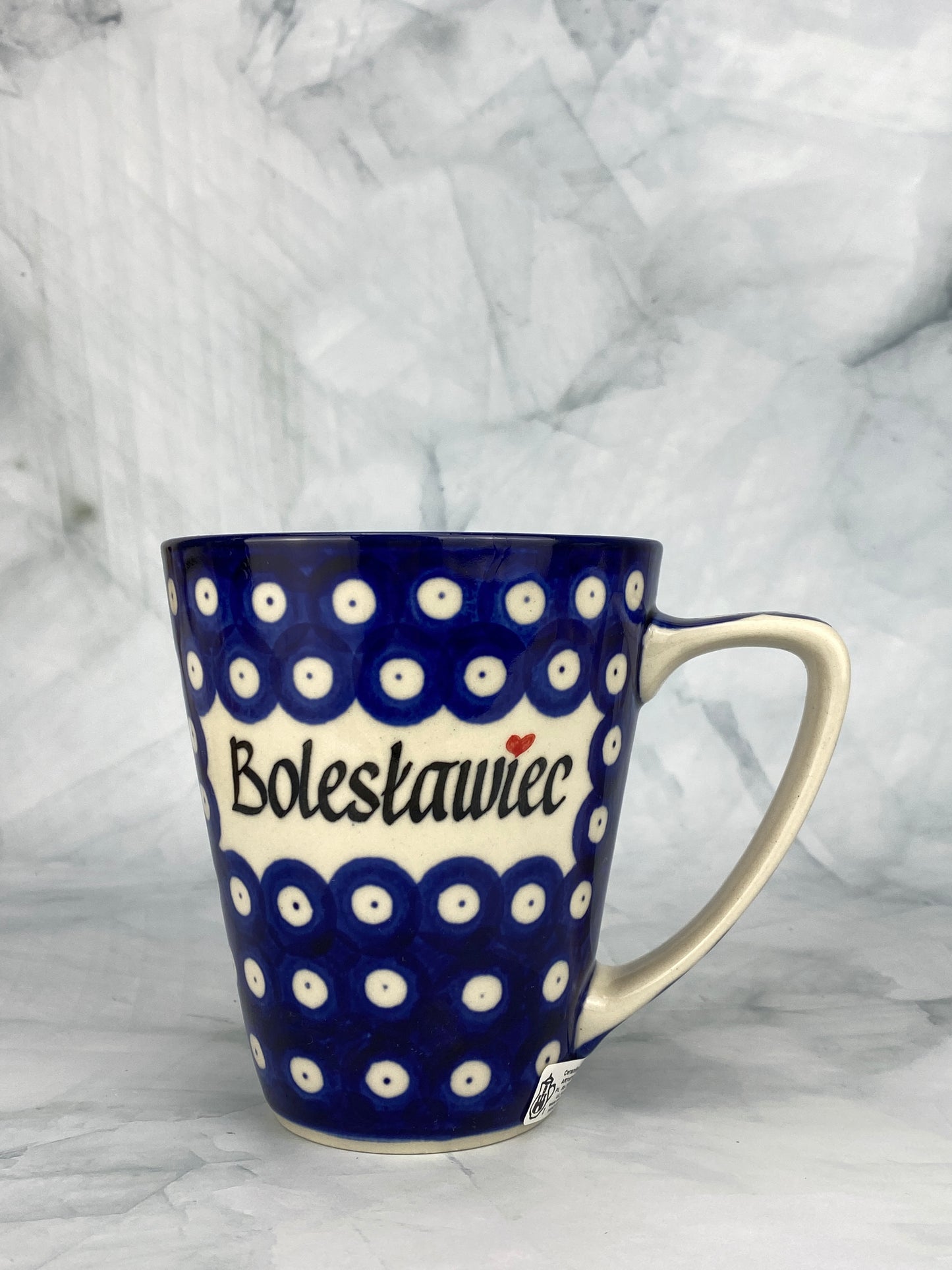 15oz Modern Mug - Shape E75 - Pattern Boleslawiec Owl Eye