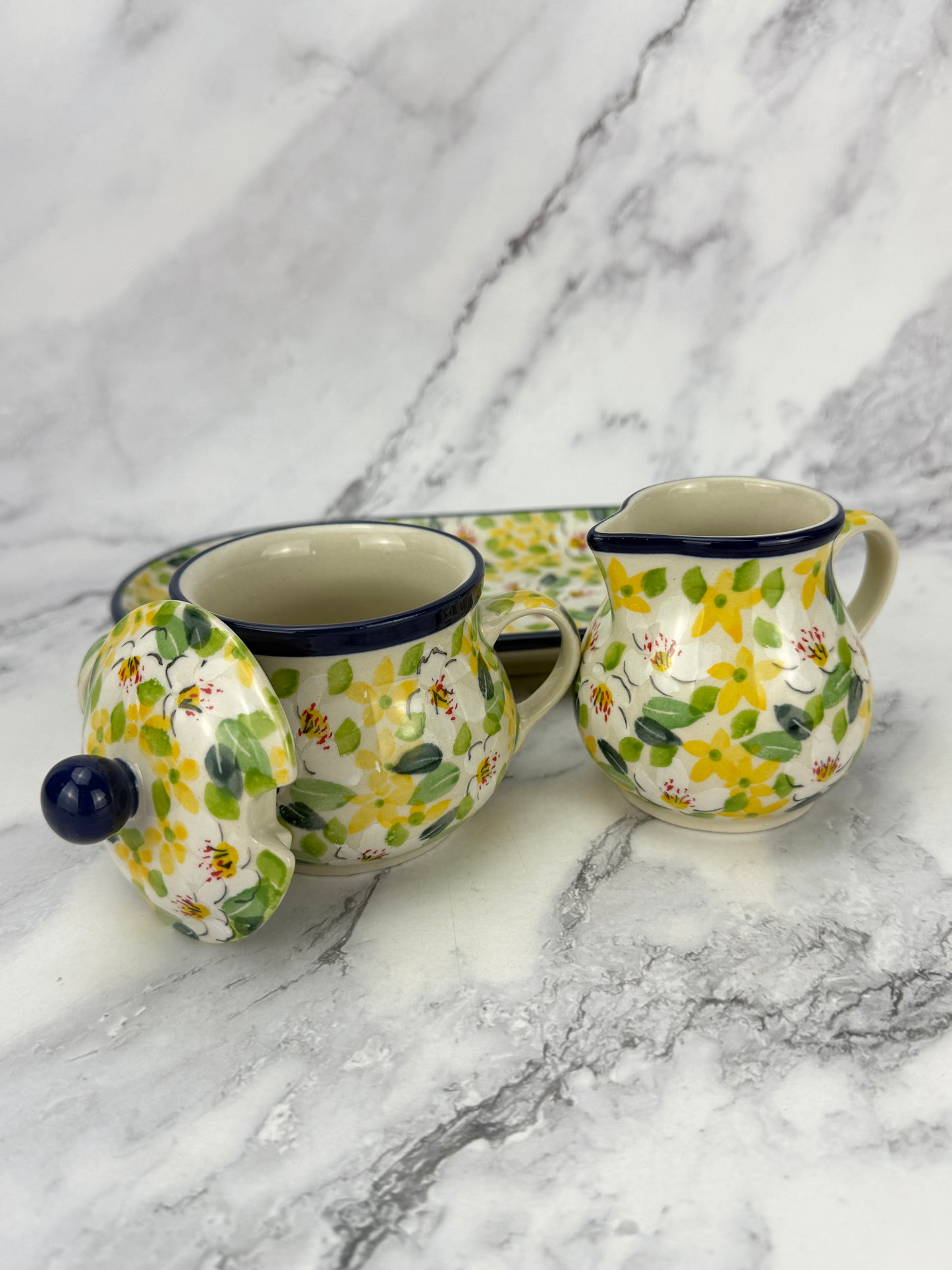Unikat Creamer and Sugar with Tray - Shape 422 - Pattern U4901