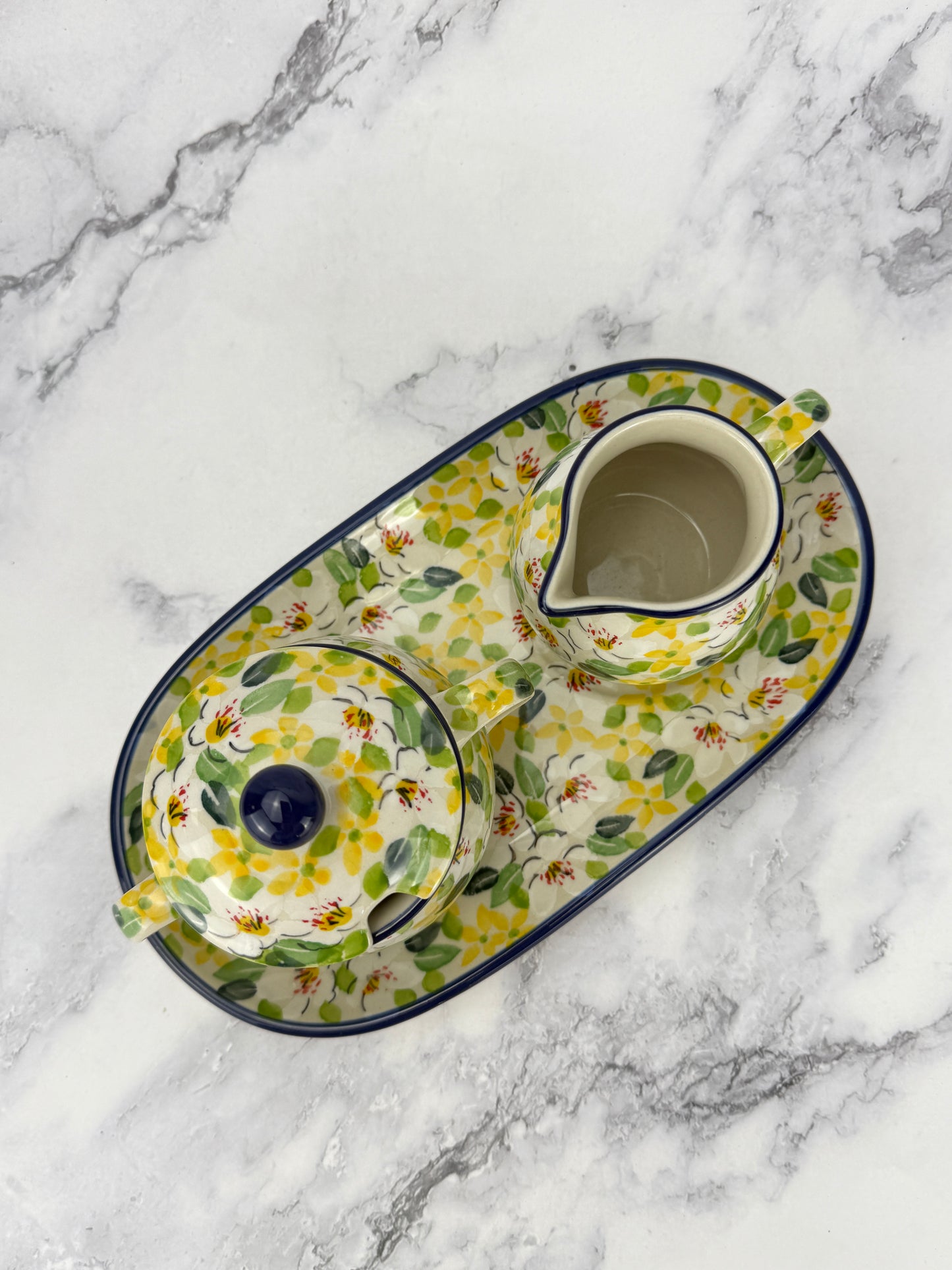 Unikat Creamer and Sugar with Tray - Shape 422 - Pattern U4901
