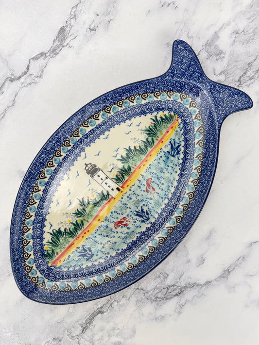 Large Unikat Fish Platter - Shape E18 - Pattern U5241