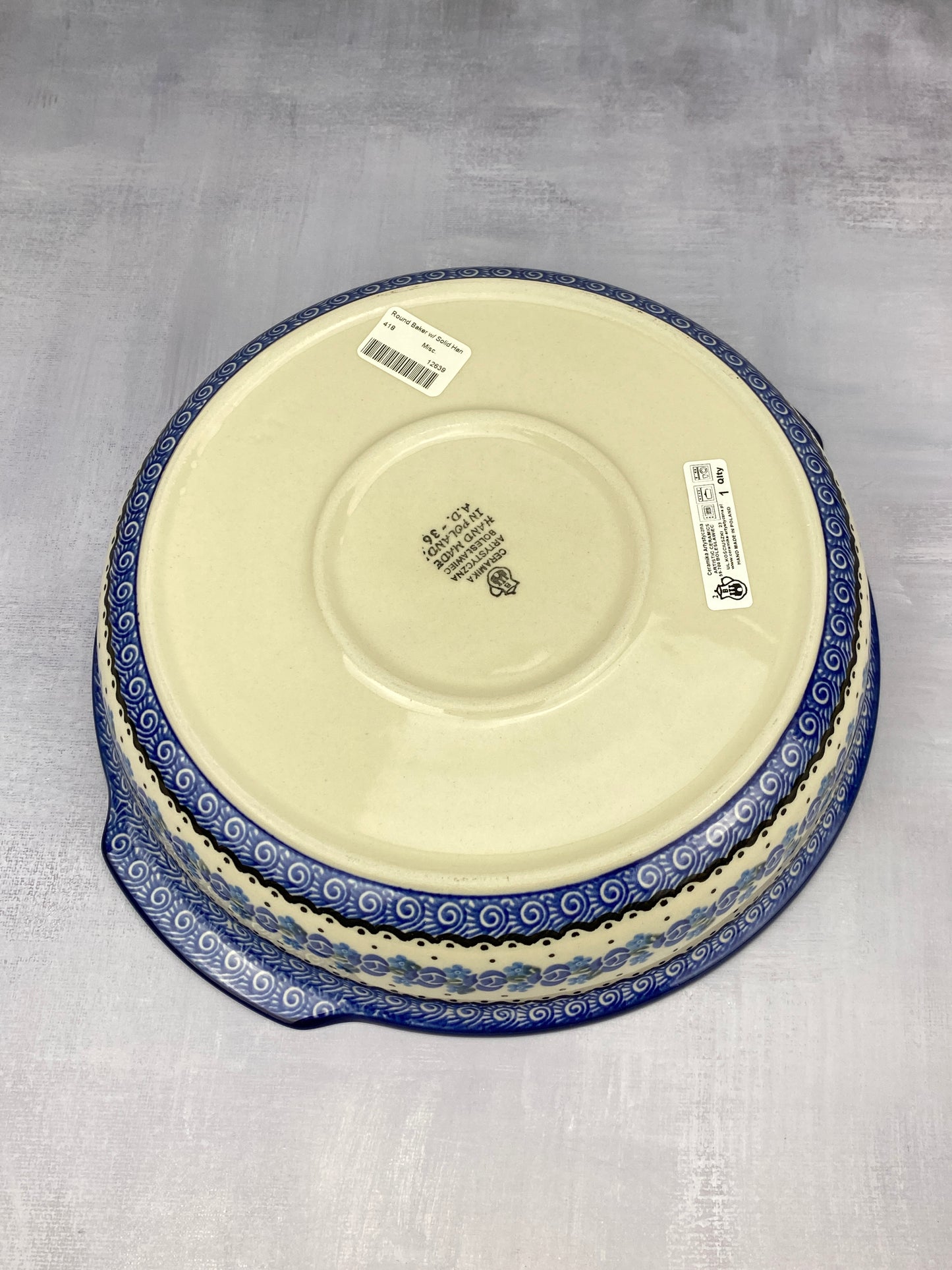 10" Round Baker With Handles - Shape 418 - Pattern 882