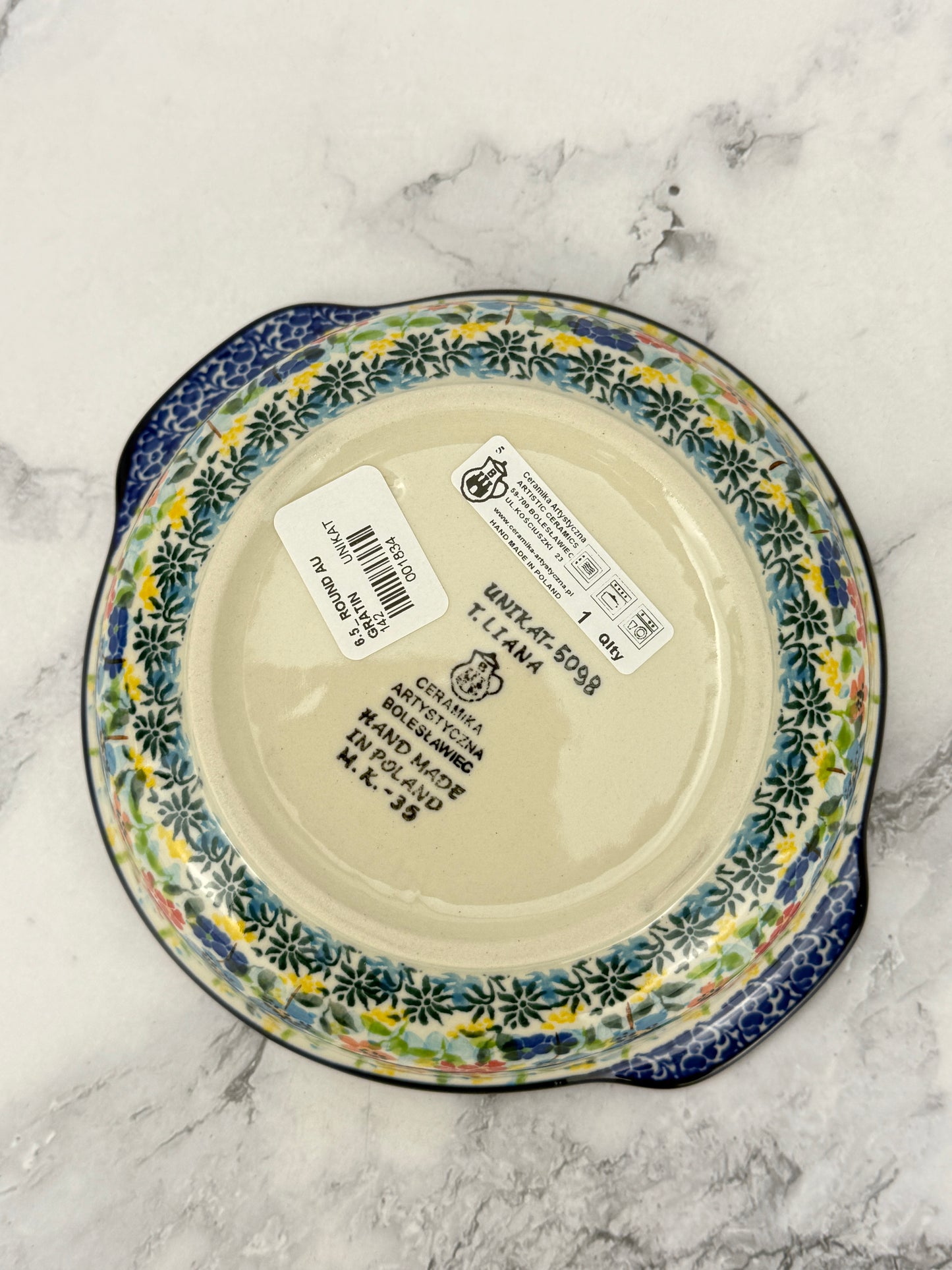 Small Round Unikat Baker with Handles - Shape 142 - Pattern U5098