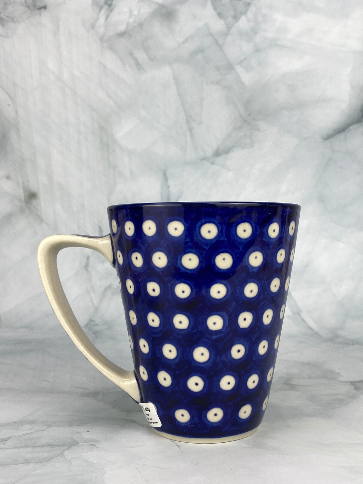 15oz Modern Mug - Shape E75 - Pattern Boleslawiec Owl Eye