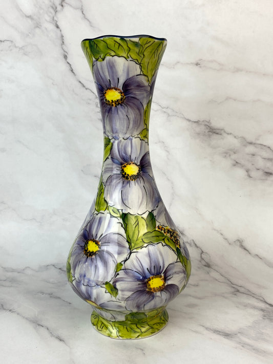 Moja Tall Vase - Purple Flowers