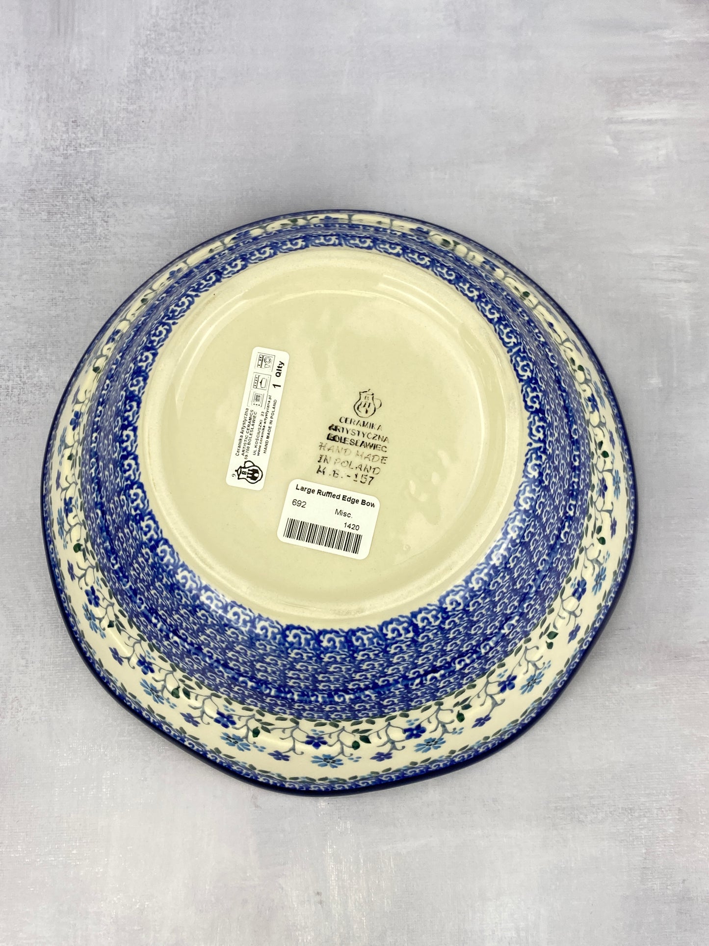 Large Wavy Serving Bowl - Shape 692 - Pattern 2785