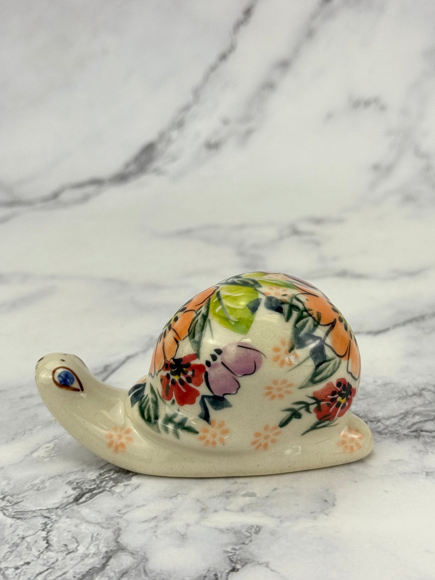 Snail Figurine - Shape V415 - Pattern Sunset Garden