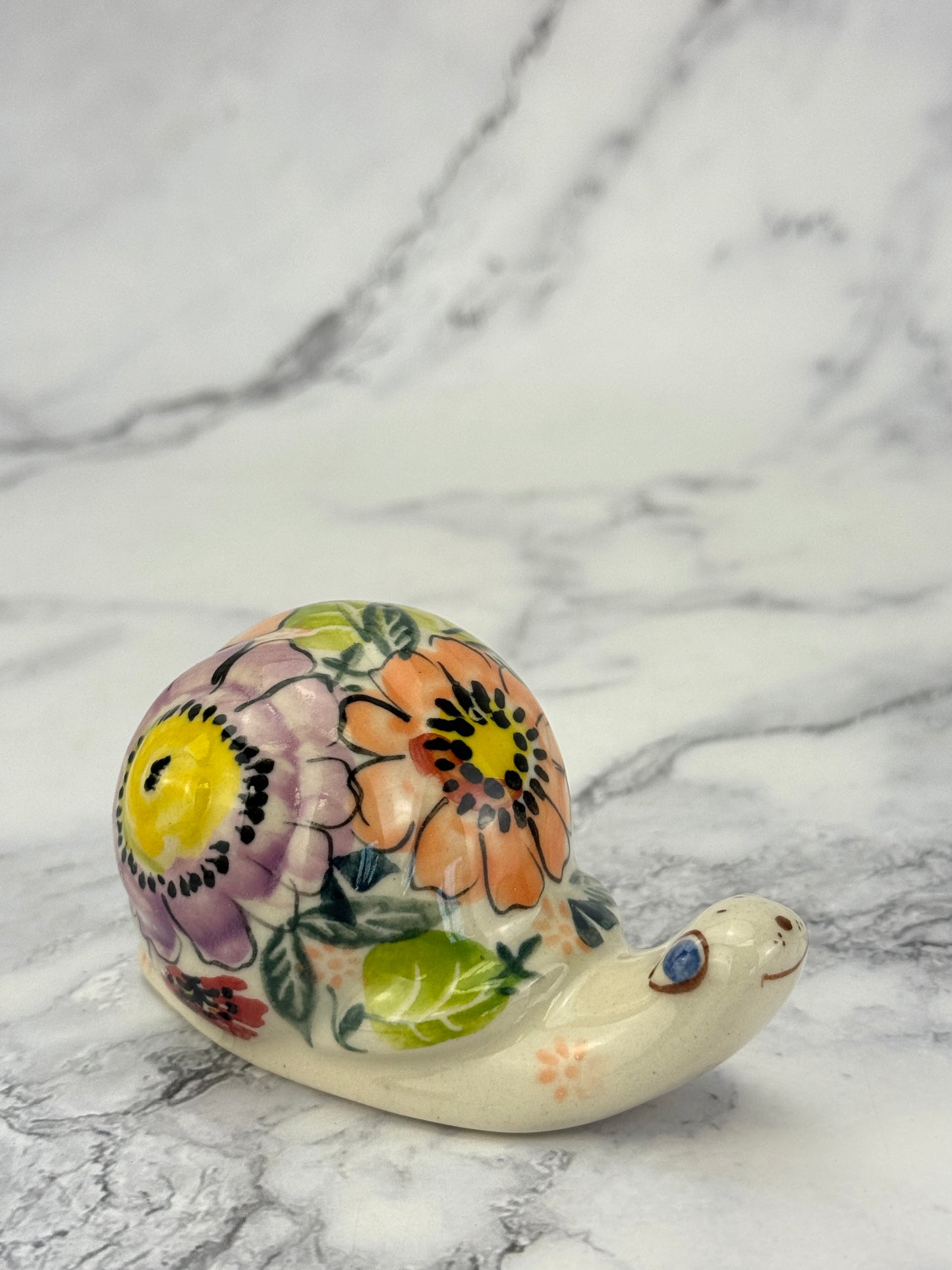 Snail Figurine - Shape V415 - Pattern Sunset Garden