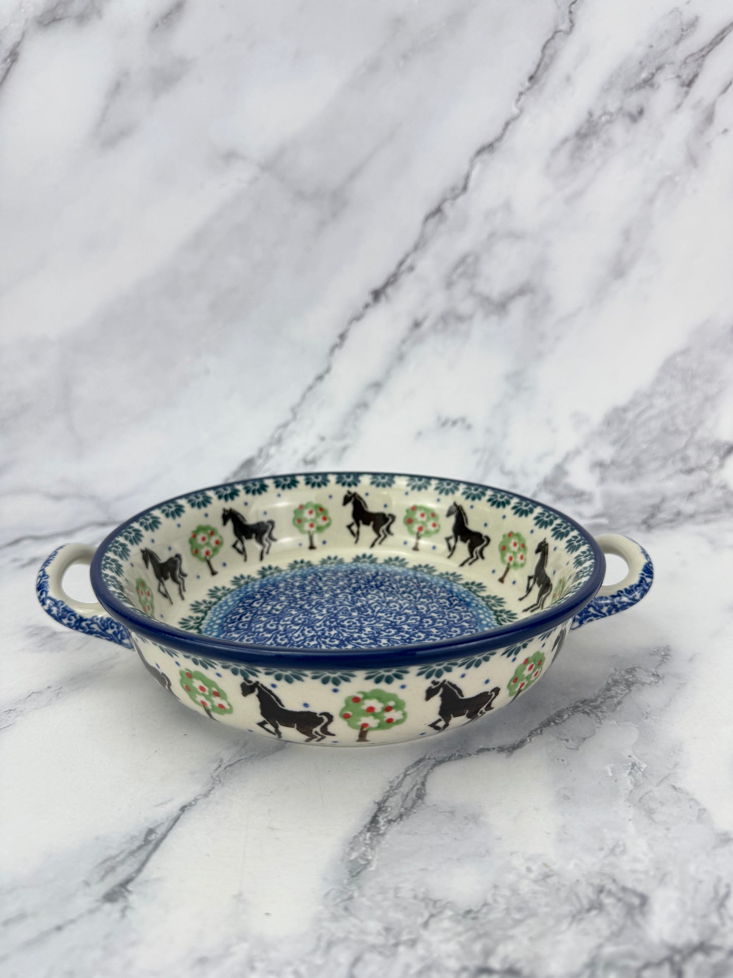 Small Round Baker with Handles - Shape C40 - Pattern 2256