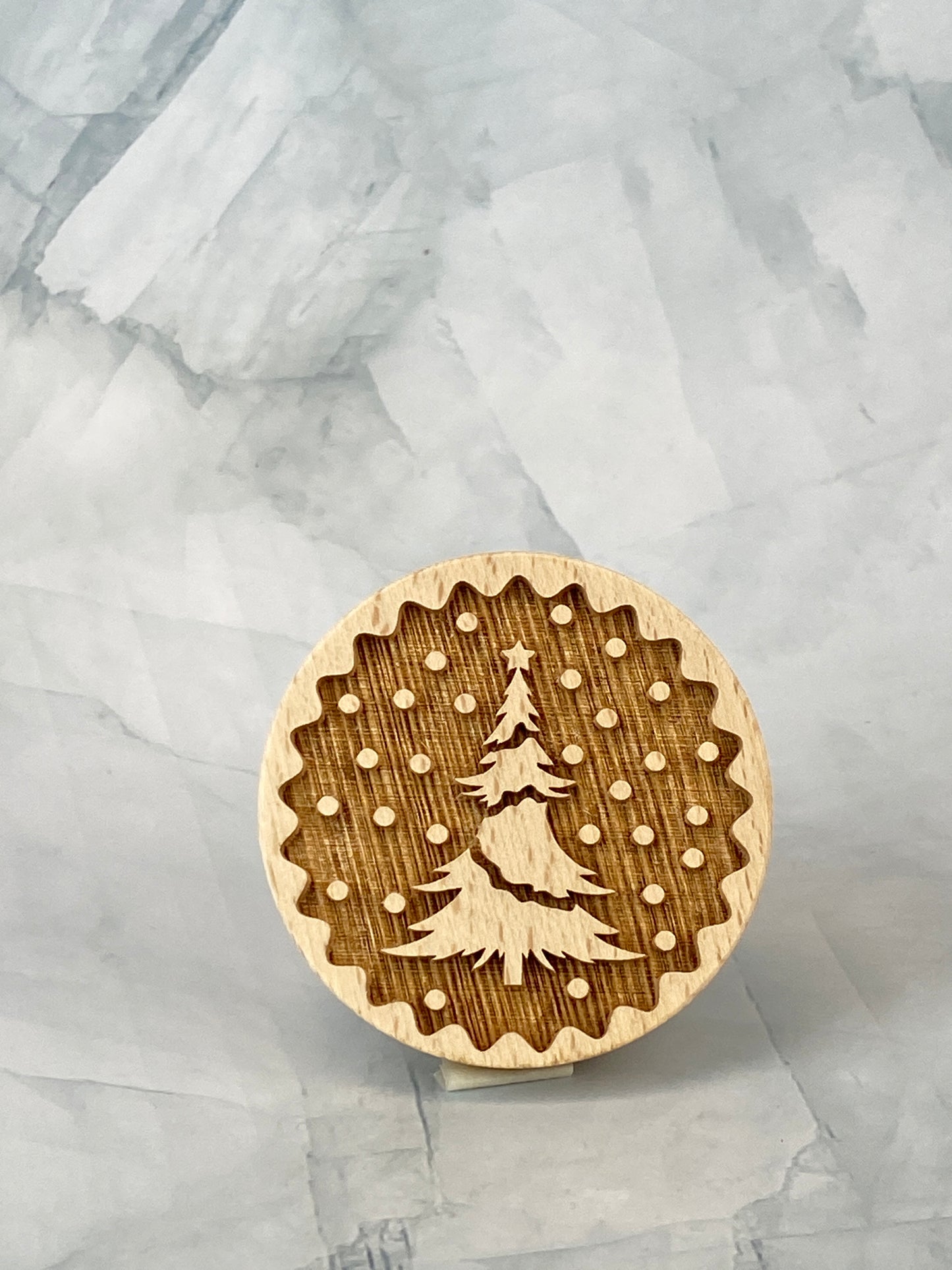 Christmas Cookie Stamp - Snowy Christmas Tree