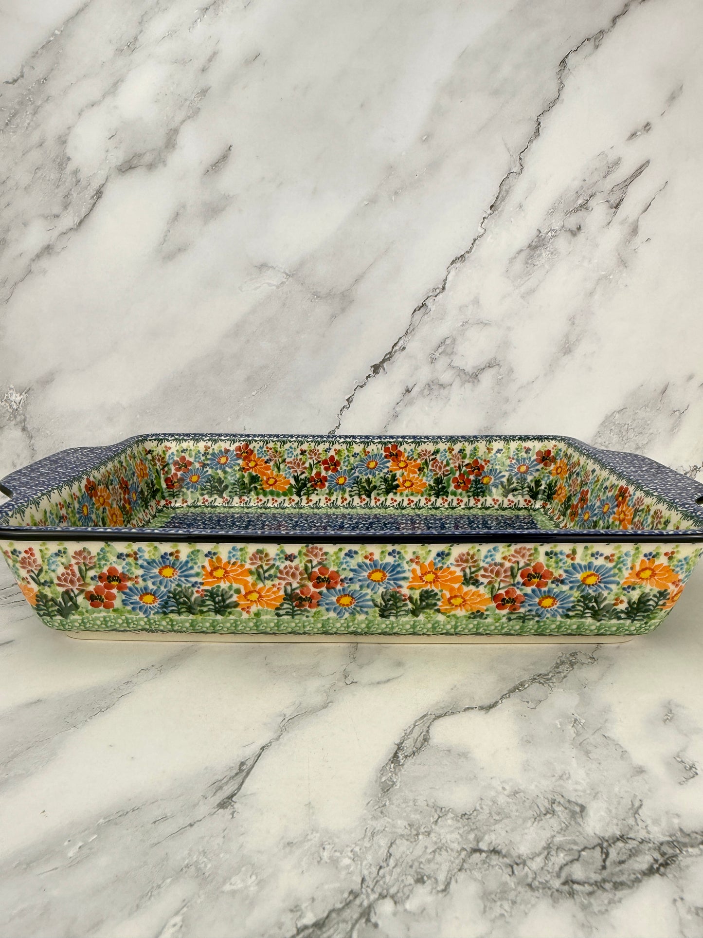 Large Unikat Rectangular Baker with Handles - Shape A56 - Pattern U5237