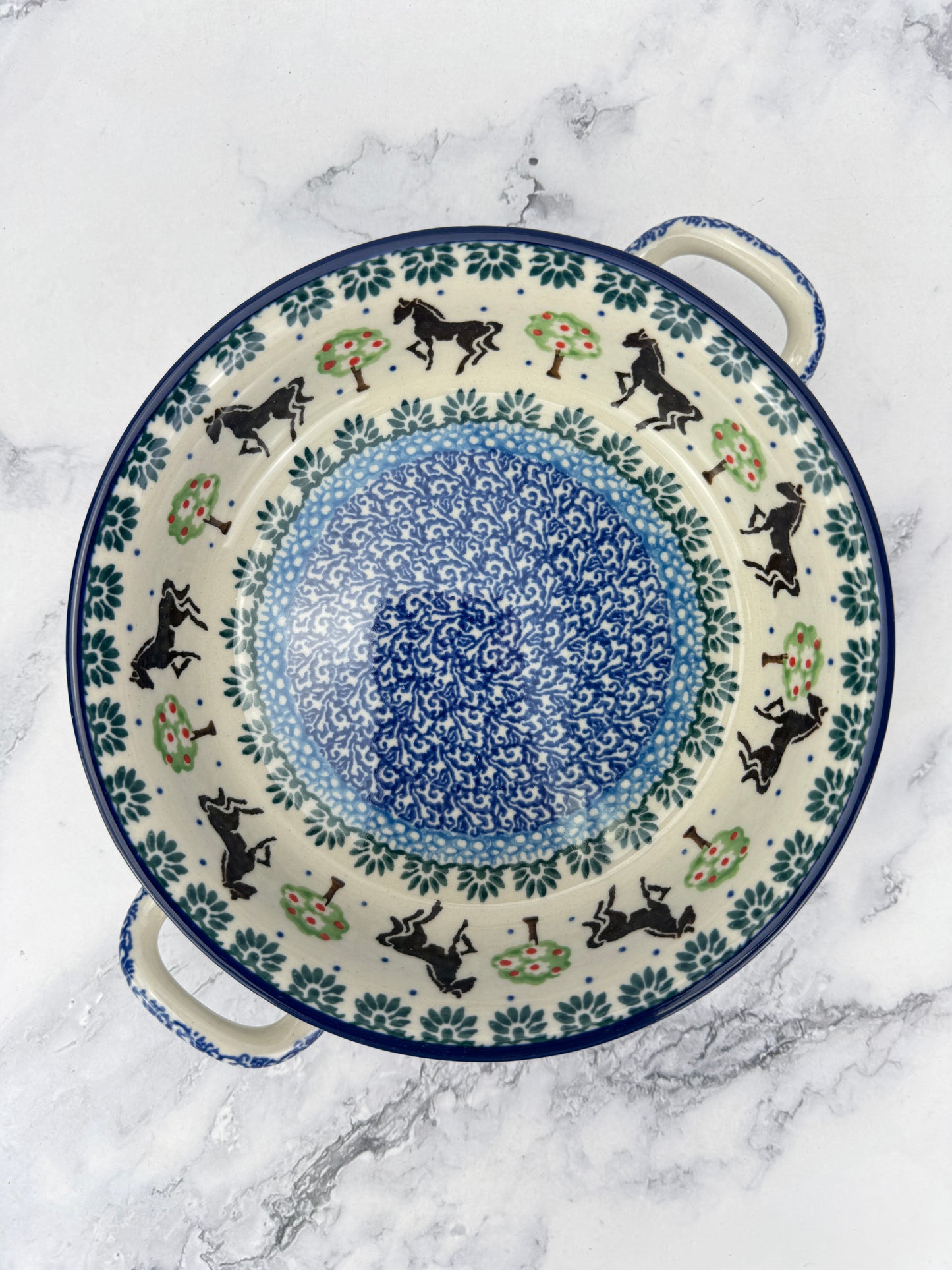 Small Round Baker with Handles - Shape C40 - Pattern 2256