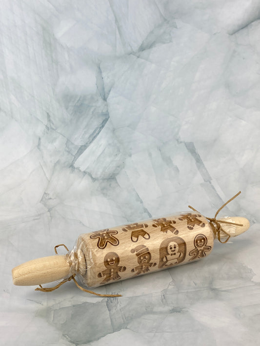 Wooden Holiday Rolling Pin - Gingerbread Men