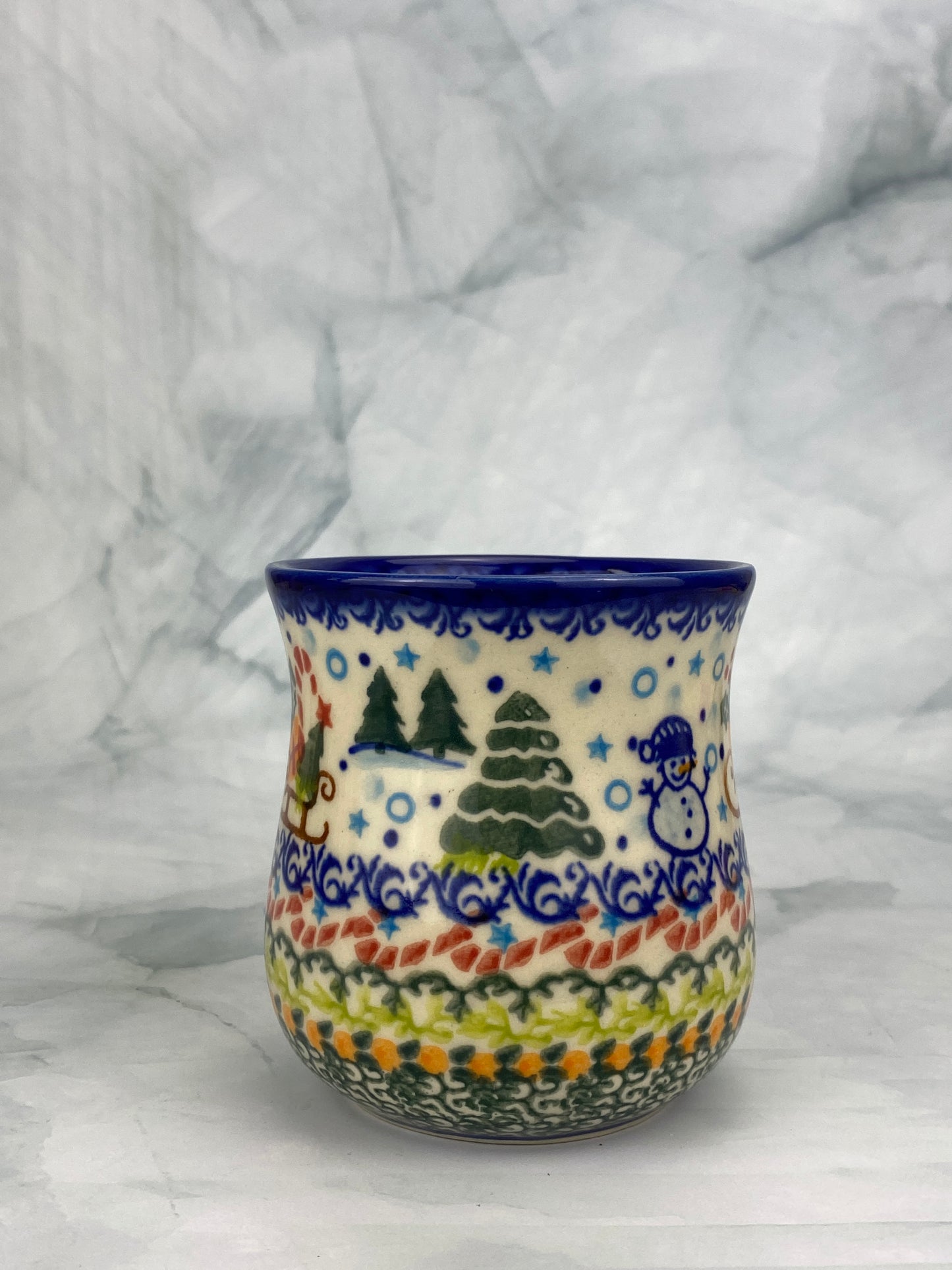 Vena Unikat 8oz Holiday Mug - Shape V053 - Jolly Snowman Pattern UA240