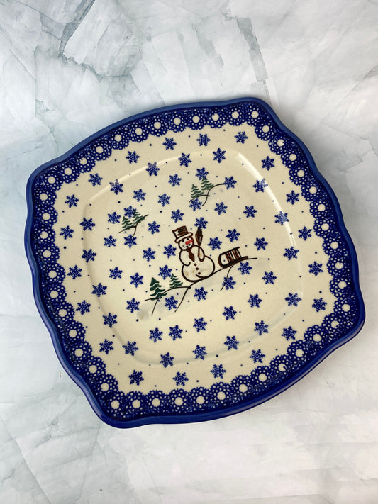 SALE ANDY Unikat Snowman Dinner Plate / Serving Plate