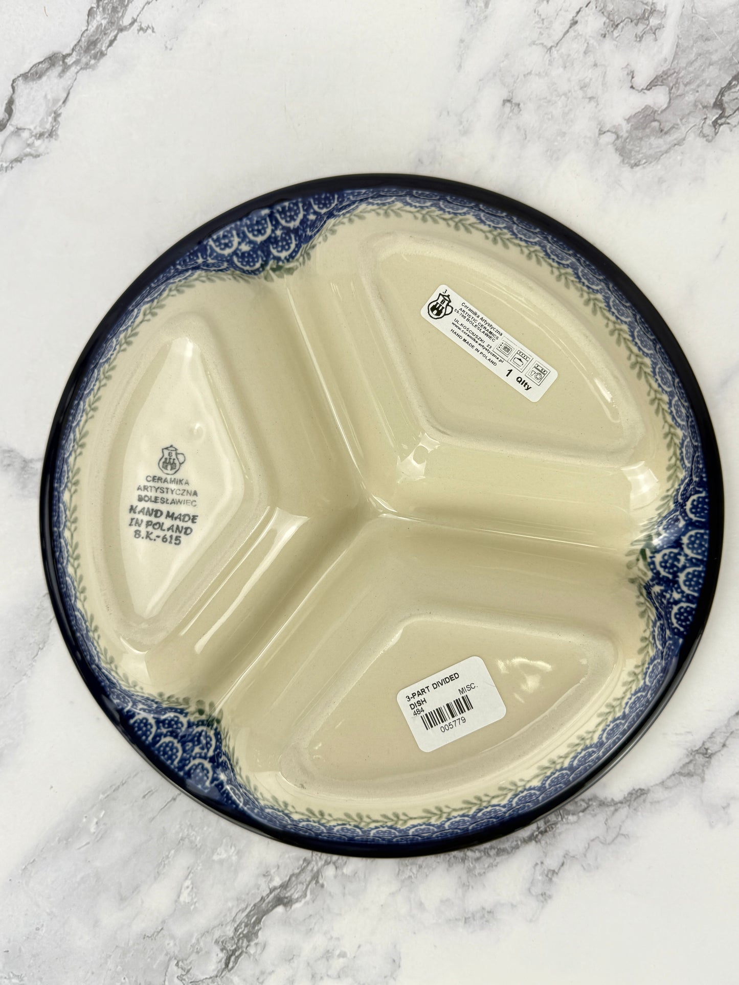 Divided Round Dish - Shape 484 - Pattern 1432