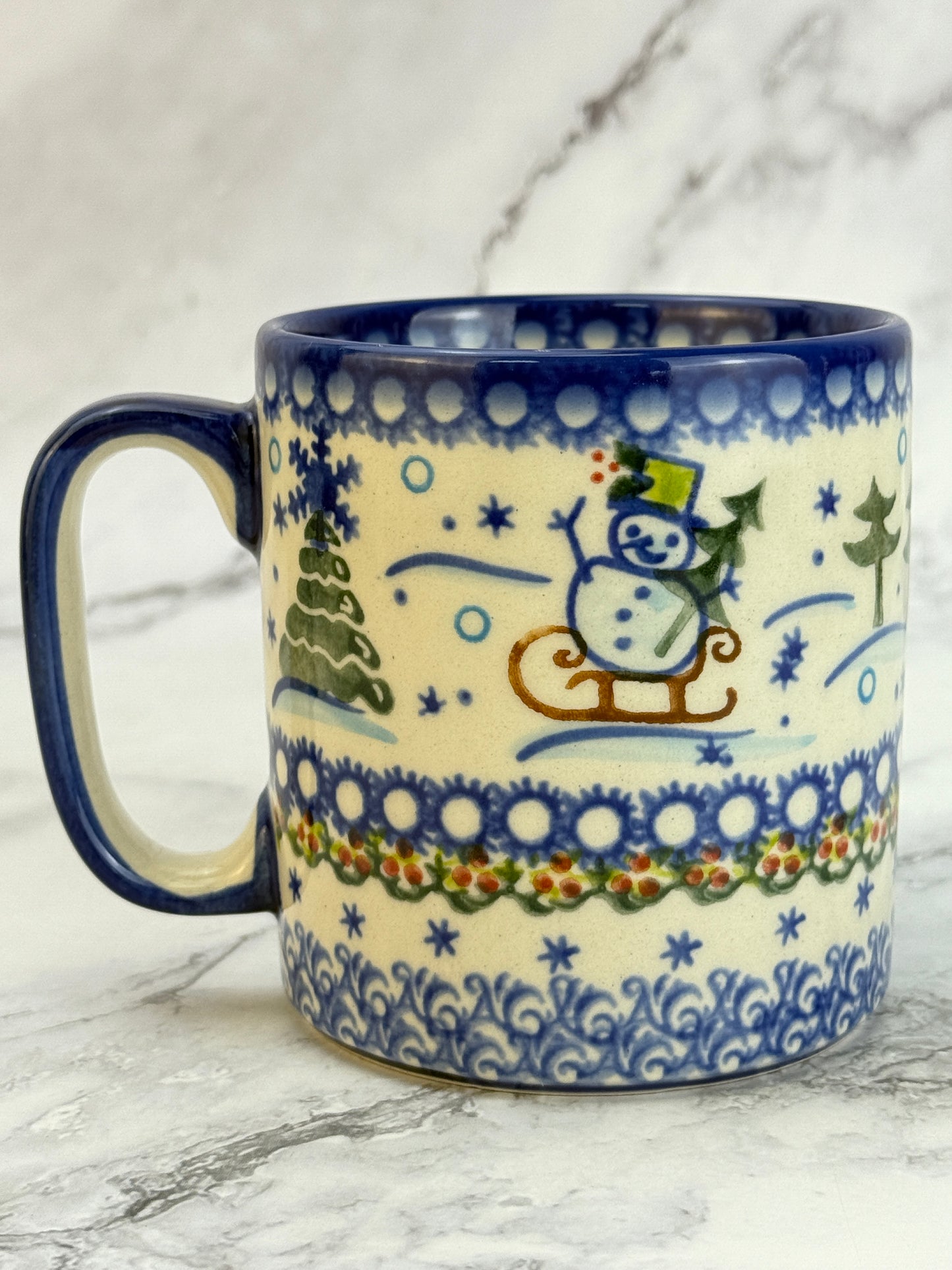 Vena Unikat 12oz Holiday Mug - Shape V055 - Happy Snowman