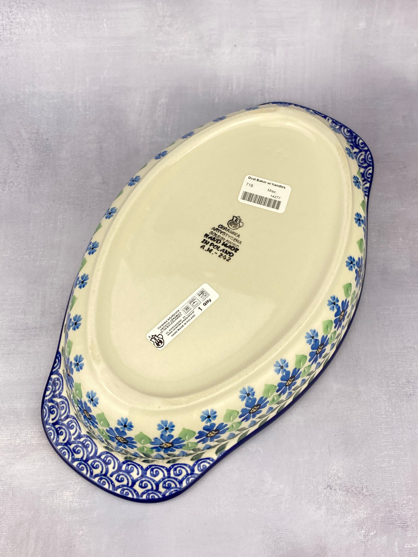 Oval Baker With Handles - Shape 719 - Pattern 1426