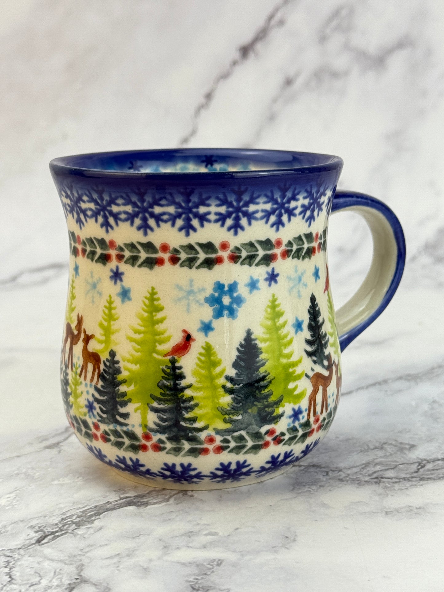Vena Unikat 8oz Holiday Mug - Shape V053 - Winter Forest