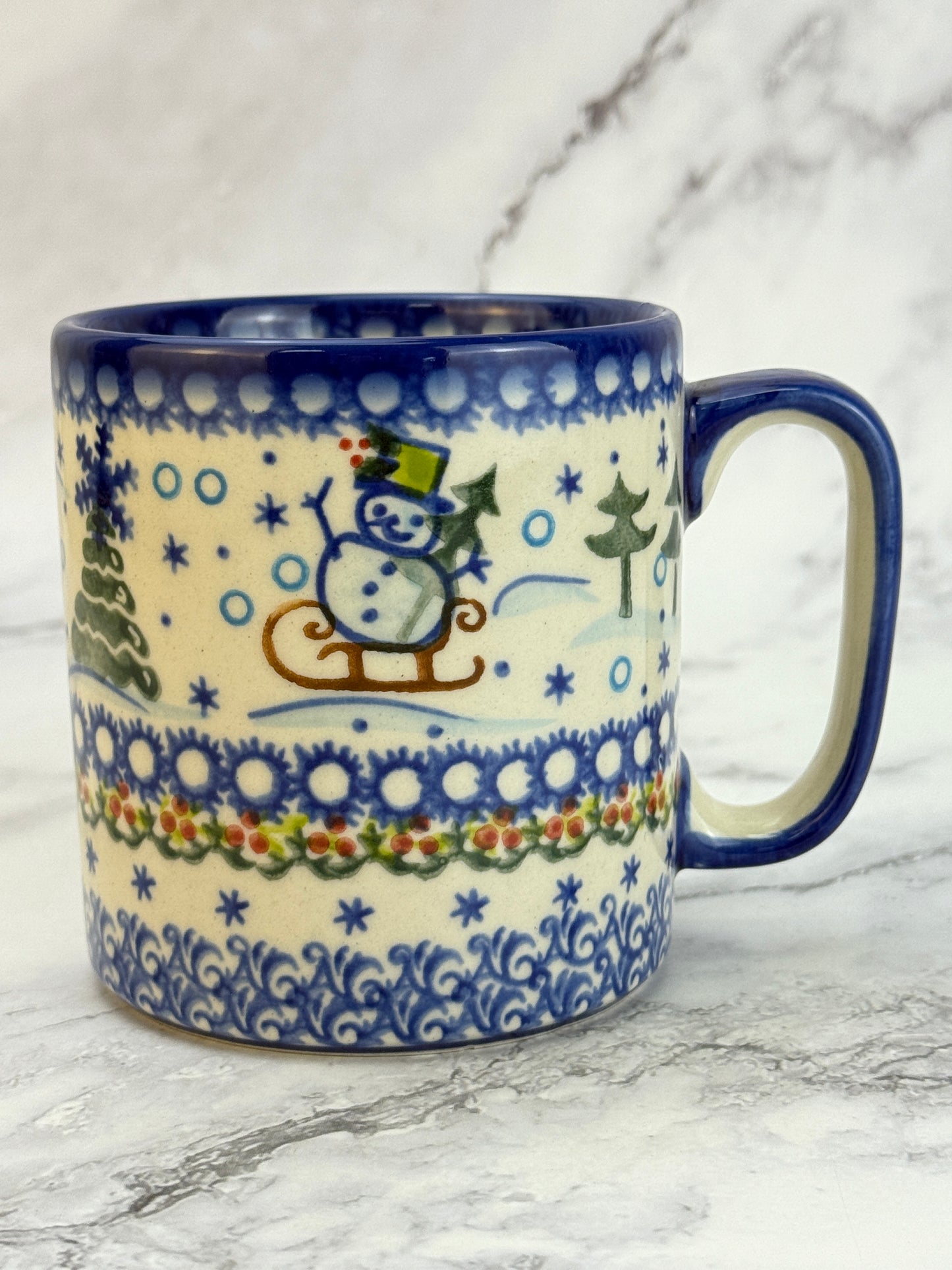 Vena Unikat 12oz Holiday Mug - Shape V055 - Happy Snowman