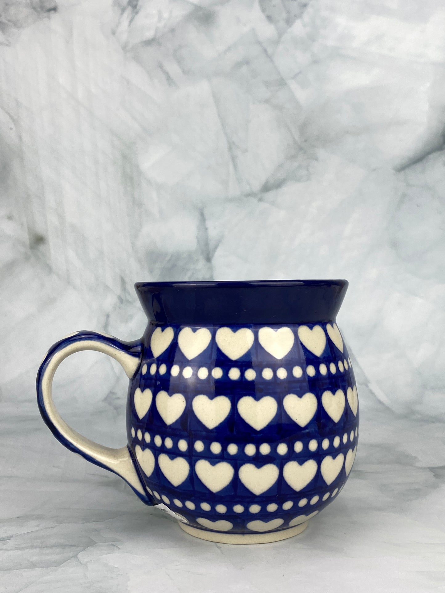 Large Bubble Mug 16oz - Shape 73 - Pattern Boleslawiec Hearts