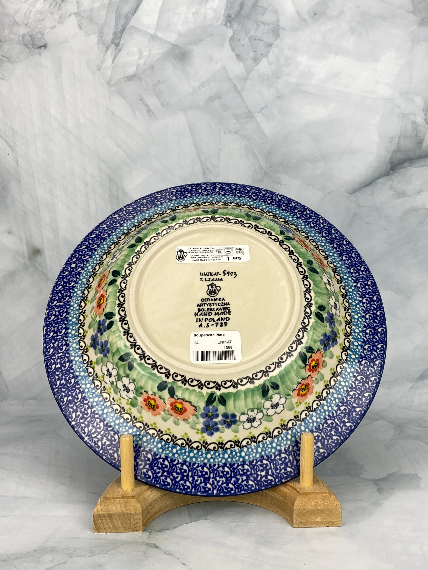 Unikat Soup / Pasta Plate - Shape 14 - Pattern U5113