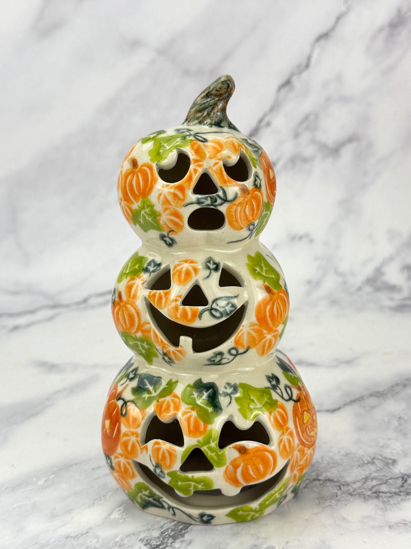 Vena Stacked Pumpkin Votive - Pumpkin Patch