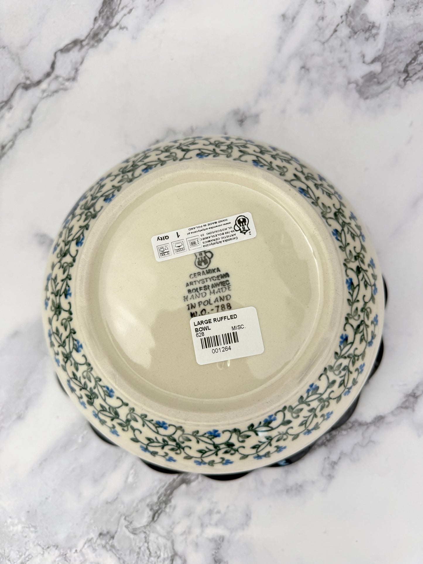 Large Ruffled Bowl - Shape 628 - Pattern 1932