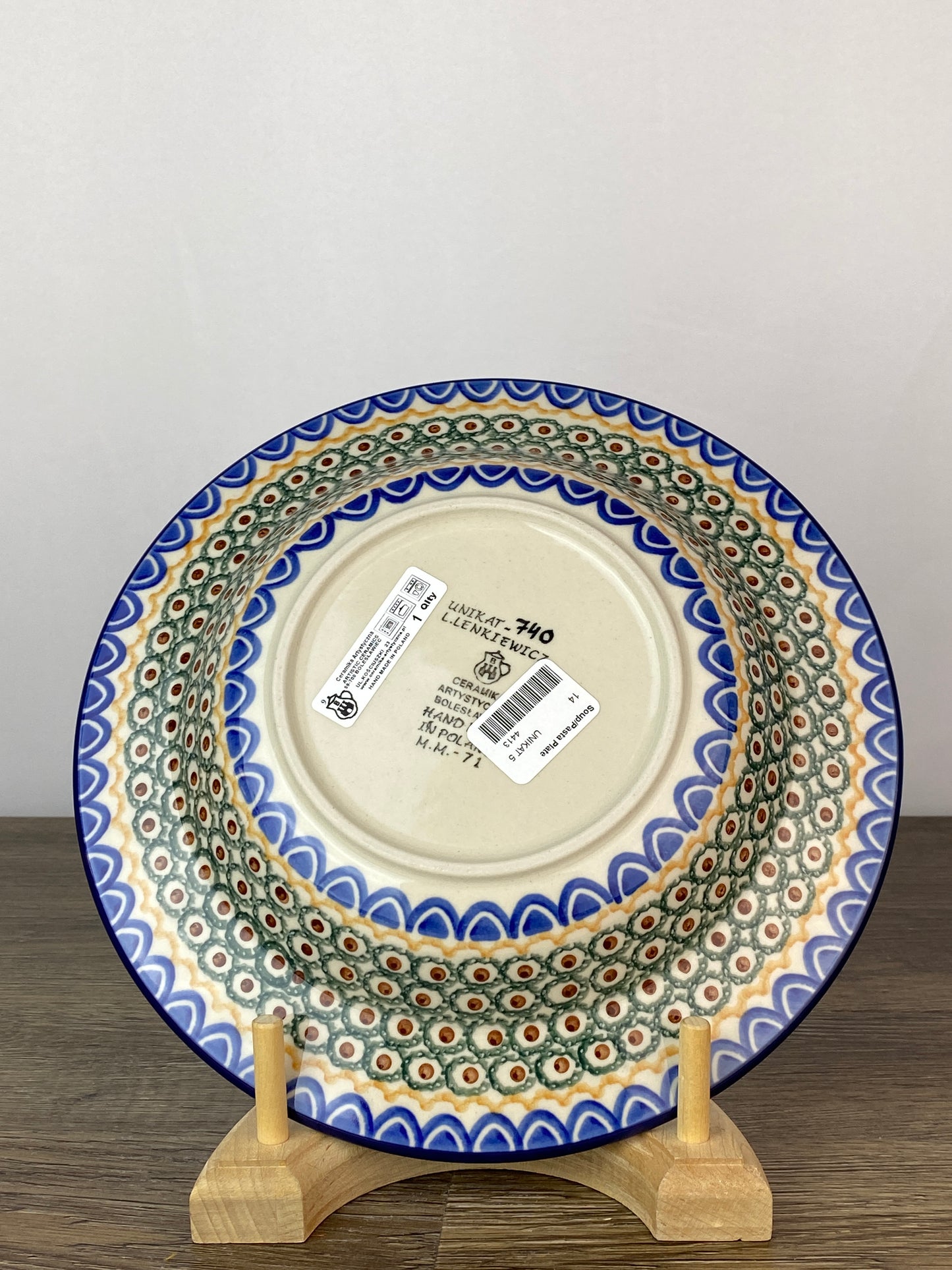 SALE Unikat Soup / Pasta Plate - Shape 14 - Pattern U740