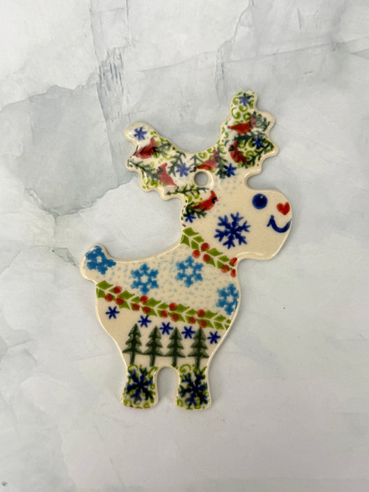 Vena Flat Reindeer Ornament - Shape V705 - Cardinals