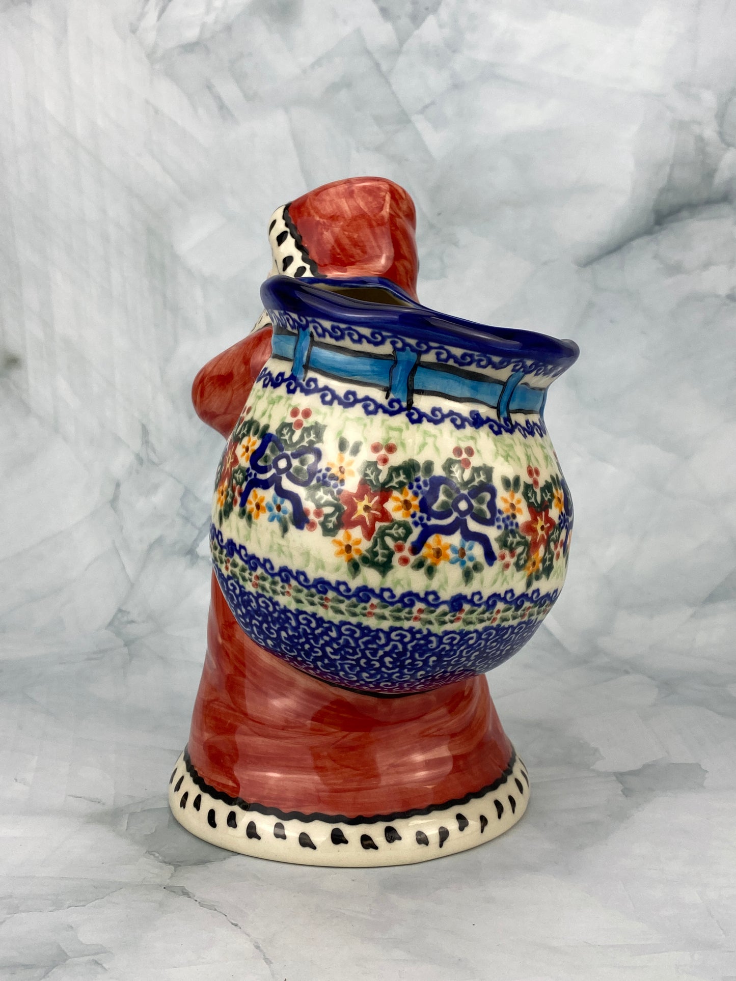 Large Unikat Santa Vase - Christmas Bows